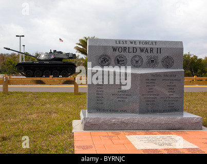 Seconda guerra mondiale monumento di Brevard Veterans Memorial Centre sull'Isola Merritt Florida Foto Stock