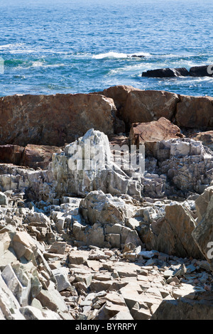 Costa rocciosa nel Parco Nazionale di Acadia vicino a Bar Harbor, Maine Foto Stock