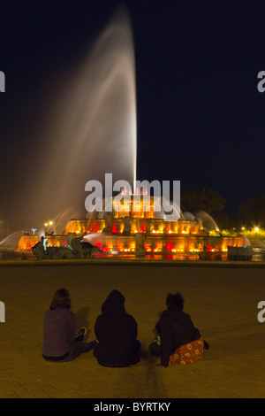 Buckingham Fountain, Grant Park, Chicago, Illinois, Stati Uniti d'America Foto Stock