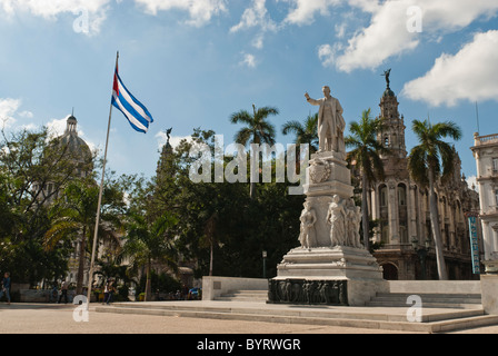 Statua di Jose Marti a Central Park, La Habana, Cuba Foto Stock