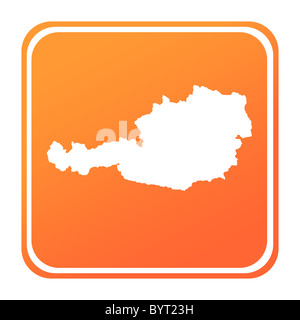 Illustrazione dell'Austria pulsante mappa; isolati su sfondo bianco. Foto Stock