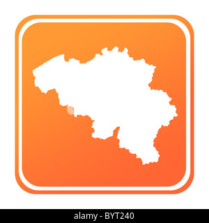 Illustrazione del Belgio Mappa pulsante; isolati su sfondo bianco. Foto Stock