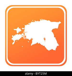 Illustrazione di Estonia pulsante mappa; isolati su sfondo bianco. Foto Stock