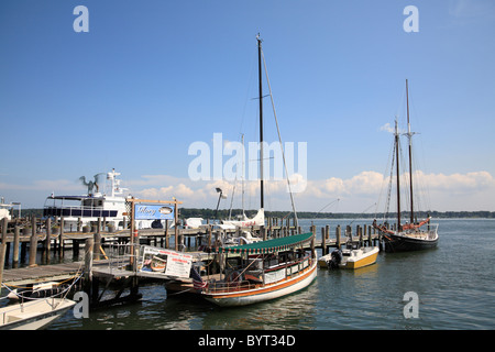 Porto, Shelter Island Sound, Greenport, Long Island, North Fork, New York, Stati Uniti d'America Foto Stock