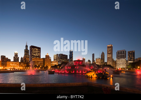 Buckingham Fountain, Grant Park, Chicago, Illinois, Stati Uniti d'America Foto Stock