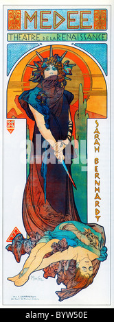 Alphonse Mucha (Alfons Maria) 1860 - 1939 locandina, poster Sarah Bernhardt in Medee Théâtre de la Renaissance 1898 Foto Stock