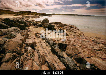 Uig sabbie o traigh Uuige, isola di Lewis, Ebridi Esterne, Western Isles, Scotland, Regno Unito Foto Stock