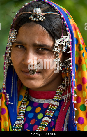 MIR tribeswoman nomadi Dasada India Foto Stock