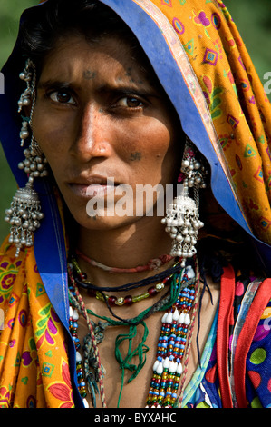 MIR tribeswoman nomadi Dasada India Foto Stock