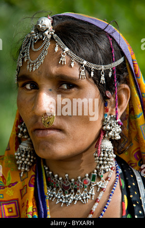 MIR tribeswoman nomadi Dasada India Foto Stock