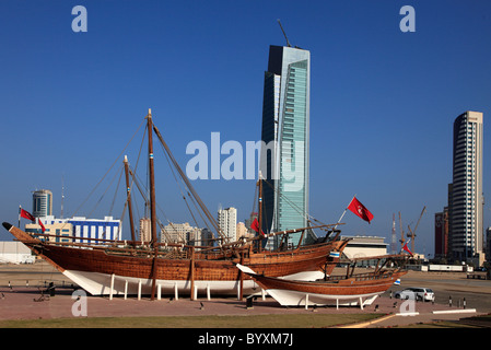 Il Kuwait Kuwait City, il Museo Marittimo, imbarcazioni tradizionali Foto Stock
