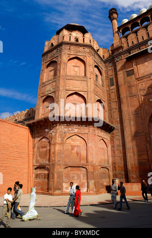 India, Uttar Pradesh, Delhi, Red Fort portale di ingresso Foto Stock