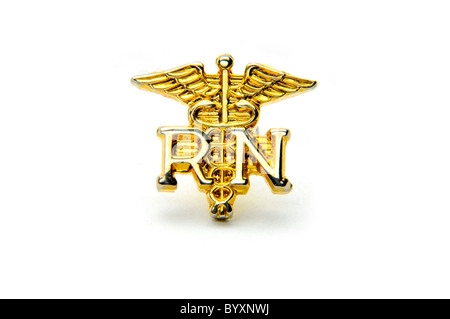 Registered Nurse spilla Foto Stock