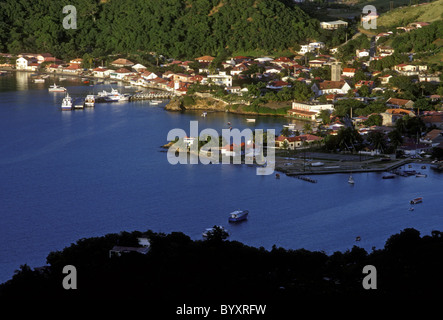 Panoramica, Porto, Porto, città, Le Bourg, Terre-de-Haut des Saintes, Les Saintes, Guadalupa, French West Indies Foto Stock