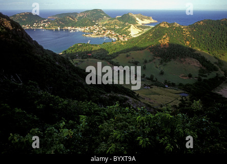 Panoramica, Porto, Porto, città, le bourg, Terre-de-Haut des saintes, Les Saintes, Guadalupa, french west indies Foto Stock