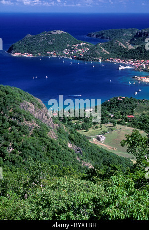 Panoramica, Porto, Porto, città, Le Bourg, Terre-de-Haut des Saintes, Les Saintes, Guadalupa, French West Indies Foto Stock