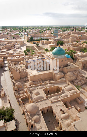 Vista di Khiva dal minareto di Islam Khodja Uzbekistan Foto Stock
