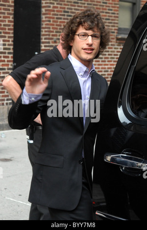 Andy Samberg fuori Ed Sullivan Theater per il "Late Show con David Letterman' New York City, Stati Uniti d'America - 30.07.07 Foto Stock