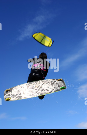 Sport estremo Kitesurf a Clacton-on-Sea Foto Stock