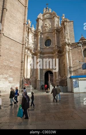 Plaza de la Reina Cattedrale di Valencia, Spagna Foto Stock