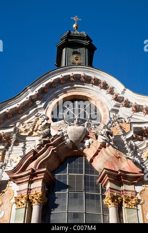 Esterno del rococò Asamkirche, Monaco di Baviera Foto Stock