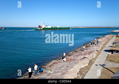 Roberts Point Park, Corpus Christi canale di spedizione. Foto Stock