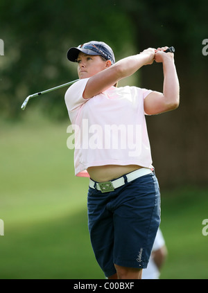 Katherine Hull del Queensland, Australia giocando nel primo round del ActewAgl Royal Canberra Ladies golf tournament Foto Stock