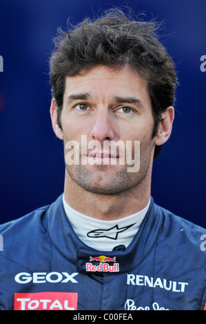 Ritratto di pilota di Formula Uno Mark Webber (AUS), la Red Bull Racing Foto Stock
