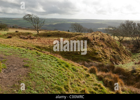 Blackdown anelli sono i resti di un castelliere preistorico hillfort nel Devon, Inghilterra sudoccidentale Foto Stock