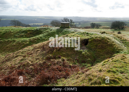 Blackdown anelli sono i resti di un castelliere preistorico hillfort nel Devon, Inghilterra sudoccidentale Foto Stock