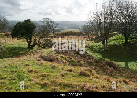 Blackdown anelli sono i resti di un castelliere preistorico hillfort nel Devon, Inghilterra sudoccidentale Foto Stock