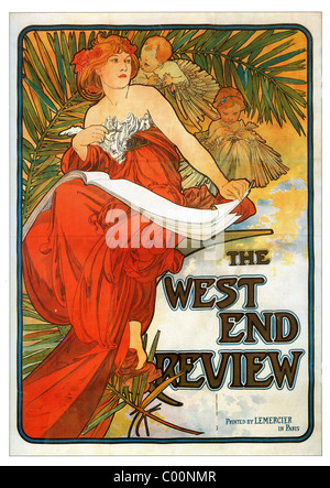 Alphonse Mucha (Alfons Maria) 1860 - 1939 Il West End Review Foto Stock