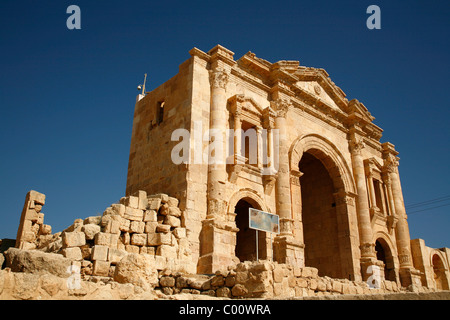 L'Arco di Adriano, Jerash, Giordania. Foto Stock