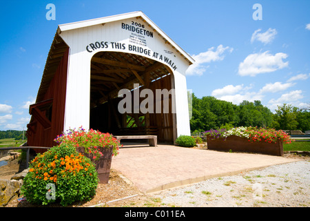 Ponte coperto in Bridgeton, Indiana Foto Stock