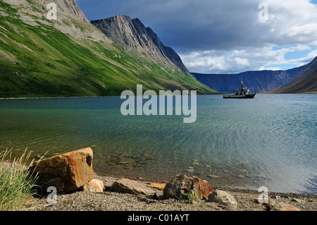 Braccio del nord del fiordo Saglek, Torngat Mountains National Park, Terranova e Labrador, Canada Foto Stock