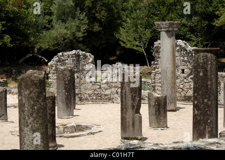 Inizio arte cristiana. Battistero del VI secolo A.C. Butrinto. L'Albania. Foto Stock