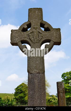 Nord Croce Croce celtica, alta croce, monastero Monasterboice, nella contea di Louth, provincia di Leinster, Repubblica di Irlanda, Europa Foto Stock