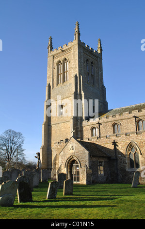 La Chiesa di Sant'Andrea grande Staughton, Cambridgeshire, England, Regno Unito Foto Stock