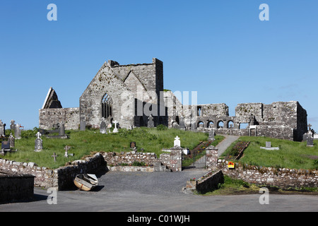 Abbazia Burrishoole vicino a Newport, nella contea di Mayo, Connacht, Repubblica di Irlanda, Europa Foto Stock