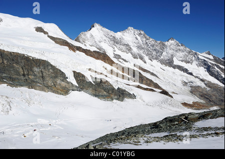 Vista da Mt. Sul Mittelallalin Mt. Dom, Saas fee, Vallese, Svizzera, Europa Foto Stock