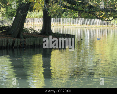 Il lago in barca a Alexandra Palace di Londra Foto Stock