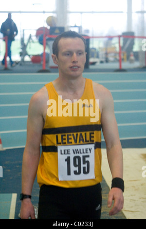 Denis Finnegan, lungo il ponticello, Lee Valley CA, il salto in lungo, atletica Foto Stock