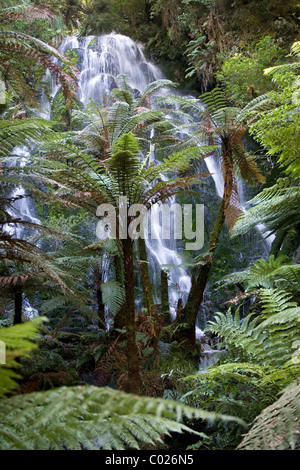 Il Fiume Waikato precipita verso Cascate Huka vicino a Taupo, Nuova Zelanda Foto Stock