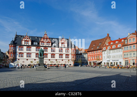 Il municipio, la piazza del mercato, Coburg, Alta Franconia, Baviera, Germania, Europa Foto Stock