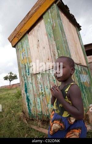 Ritratto di una giovane ragazza in Amuria, Uganda settentrionale, Africa orientale. Foto Stock