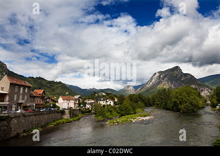 Fiume Ariège Tarascon sur Ariège dipartimento Ariège Francia Foto Stock