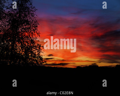 Nube di cenere vulcanica dal lago Country Park Foto Stock