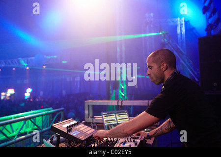 DJ Chris Liebing, Techno festival natura uno 2010, Kastellaun, Renania-Palatinato, Germania, Europa Foto Stock