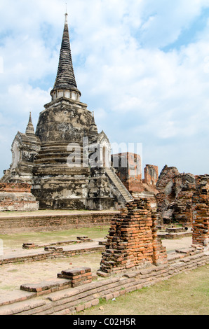 Tempio di antiche rovine di Ayutthaya Thailandia Foto Stock