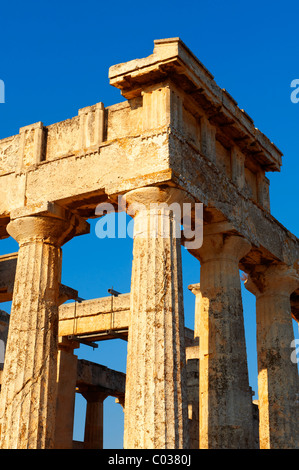 Il Greco tempio dorico di Aphaia (500BC). Aegina, greco ISOLE DELL'ARGOSARONICO Foto Stock